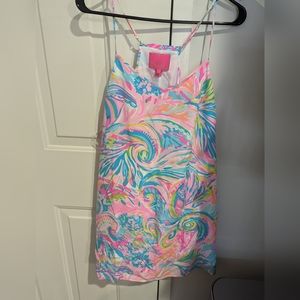 Lilly Pulitzer Pink Multi-Color Spaghetti Strap Cotton Dress
